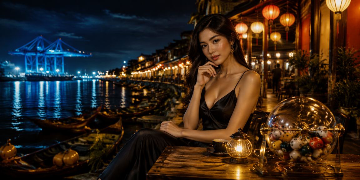 Người dùng bên sông Mekong thư giãn với tách cà phê và vé xổ số