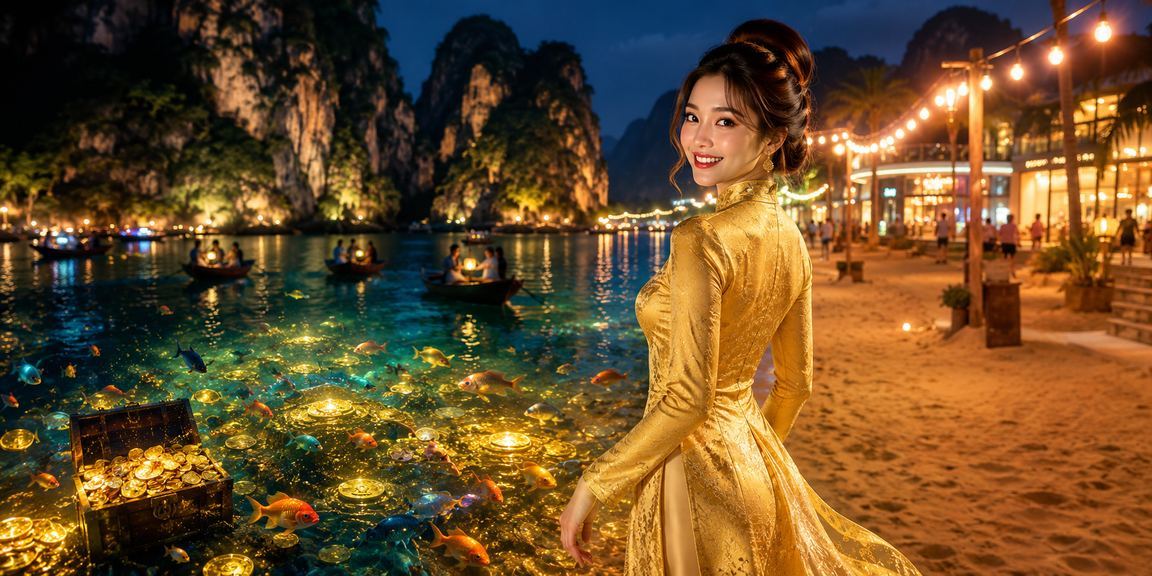 Phong cảnh Ninh Bình với người phụ nữ mặc áo dài – biểu tượng Việt Nam