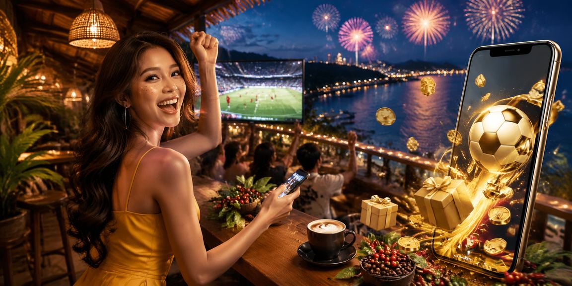 Người dùng tại Phú Quốc kiểm tra vé xổ số và nhận hoàn tiền khi uống cà phê